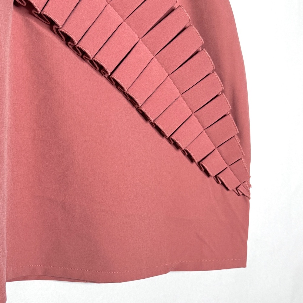 Andrea Iyamah Safia Dress Pink Peach Rose Pleat Ruffle Mini Easter SZ Small - Picture 10 of 16